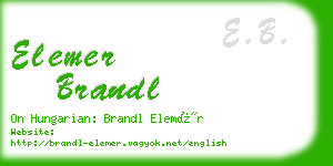 elemer brandl business card